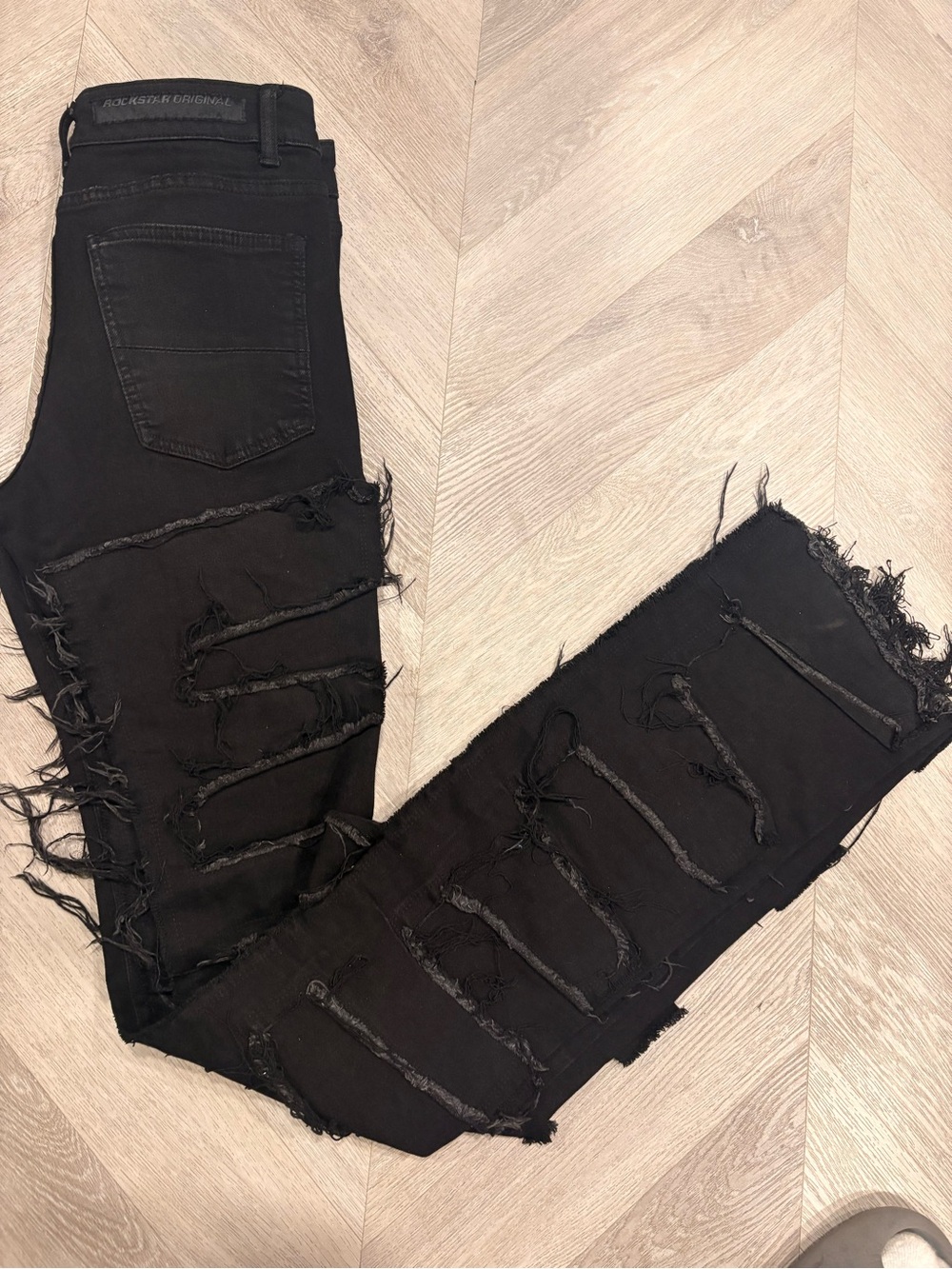 Rockstar stacked flared skinny jeans
